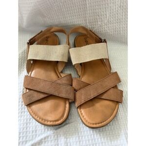 B.O.C. Womens Tan Beige Multi Strap Slingback Flat Sandals BC0013816 Size 10M